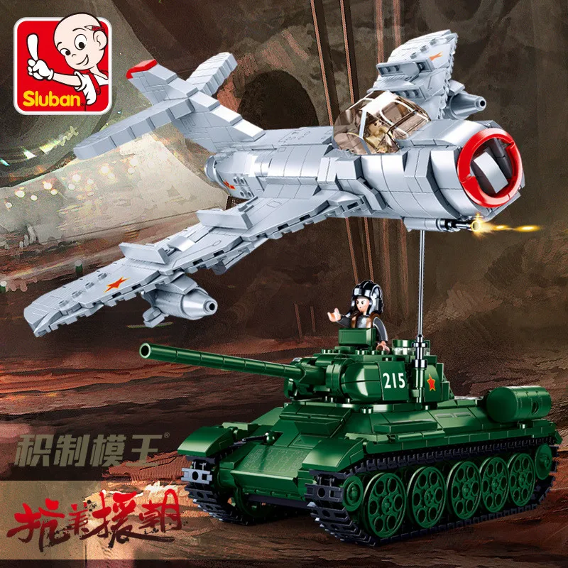 

Military Air Force Fighter MiG-15 Bis Aircraft 215 Tank Building Blocks Sets WW2 Army DIY Creative Bricks Educational Boys Toys