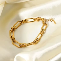 2022 new 18k gold pulsera hombre bracelet for women girl niche design kpop cute punk viking luxury accessories jewelry gift diy