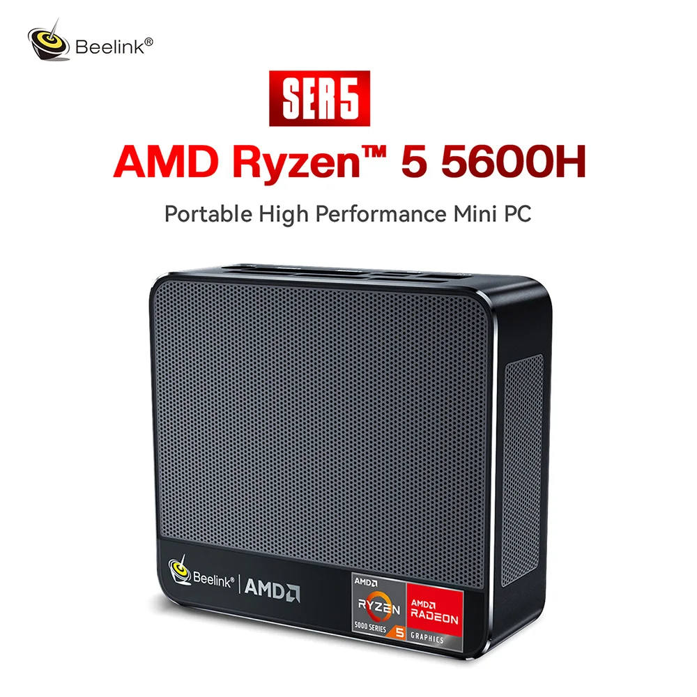 Beelink SER5 5600H AMD Ryzen 7 SER4 4800U 4700U WiFi 6E Windows 11 Pro мини ПК DDR4 16 ГБ 500 BT5.2 1000M настольный