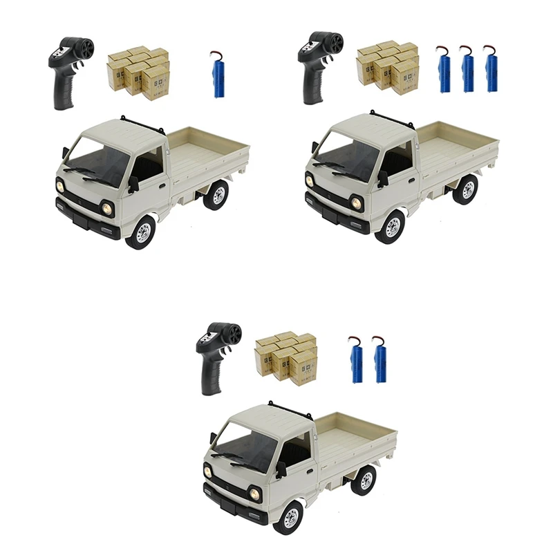 

D12 Mini 1/16 2WD RC Car Simulation Climbing Drift Truck On-Road 130 Motor LED Light Fit WPL D12 for Kids Gifts Toys