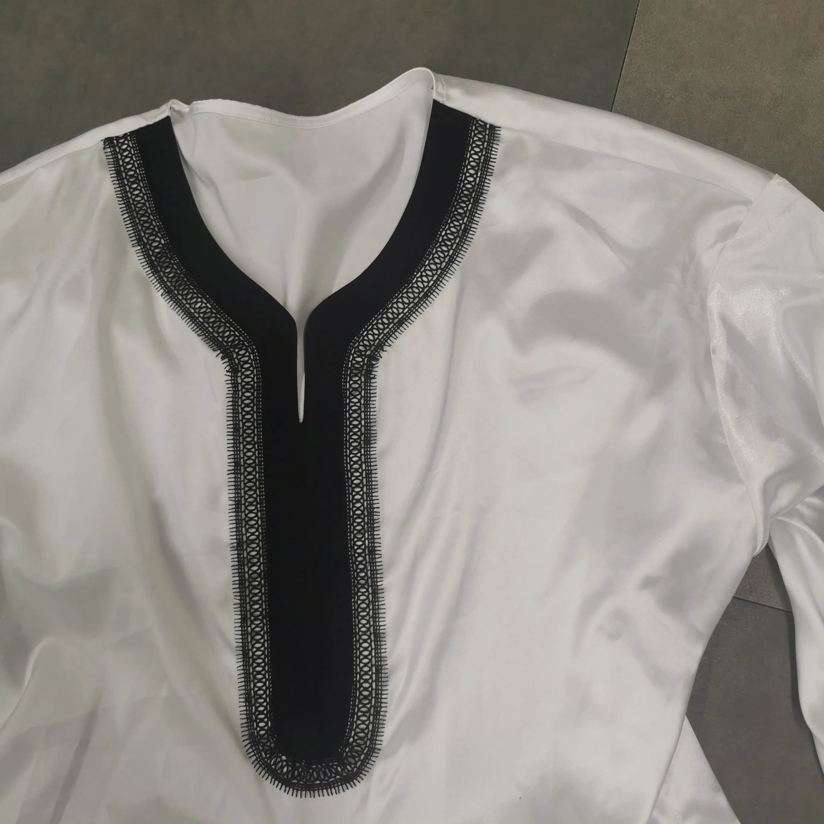 Men's Clothing Kaftan Dress Abaya Long Islamic Color Block Patchwork Djellaba Man Fashion Ethnic Style Men's Arabic Dress