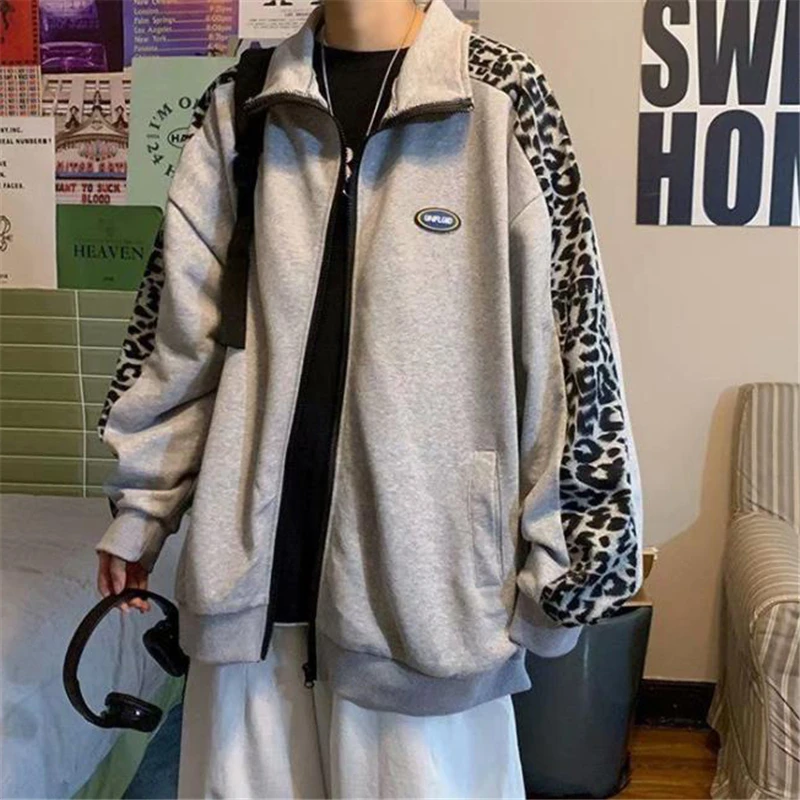 

Мужская осенняя куртка с отложным воротником, свободного покроя