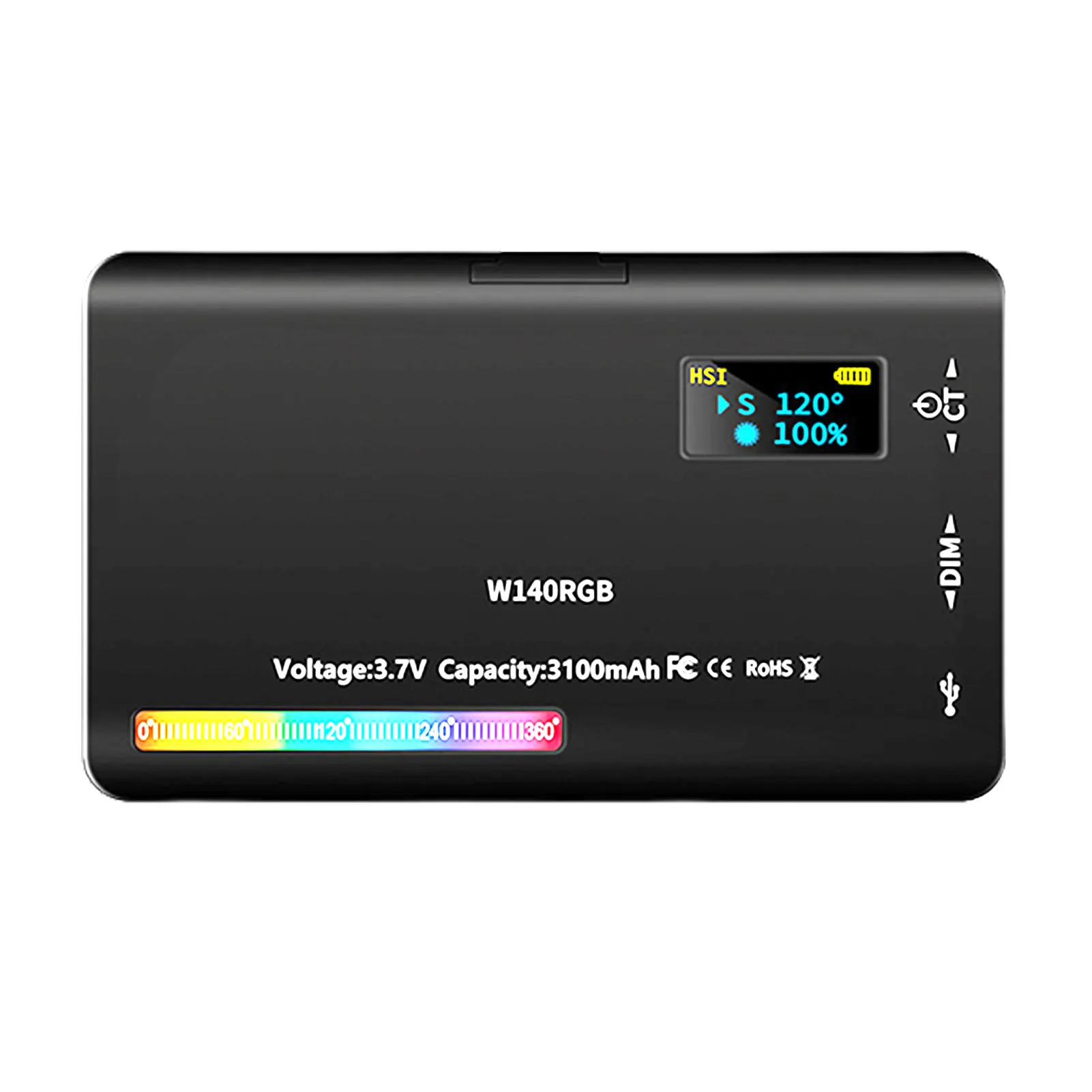 

Светильник RGB для видеосъемки светильник Панель для видео 0-360, полноцветный внешний аккумулятор 3100 мАч для YouTube, видеоблогов или Селфи, натюр...