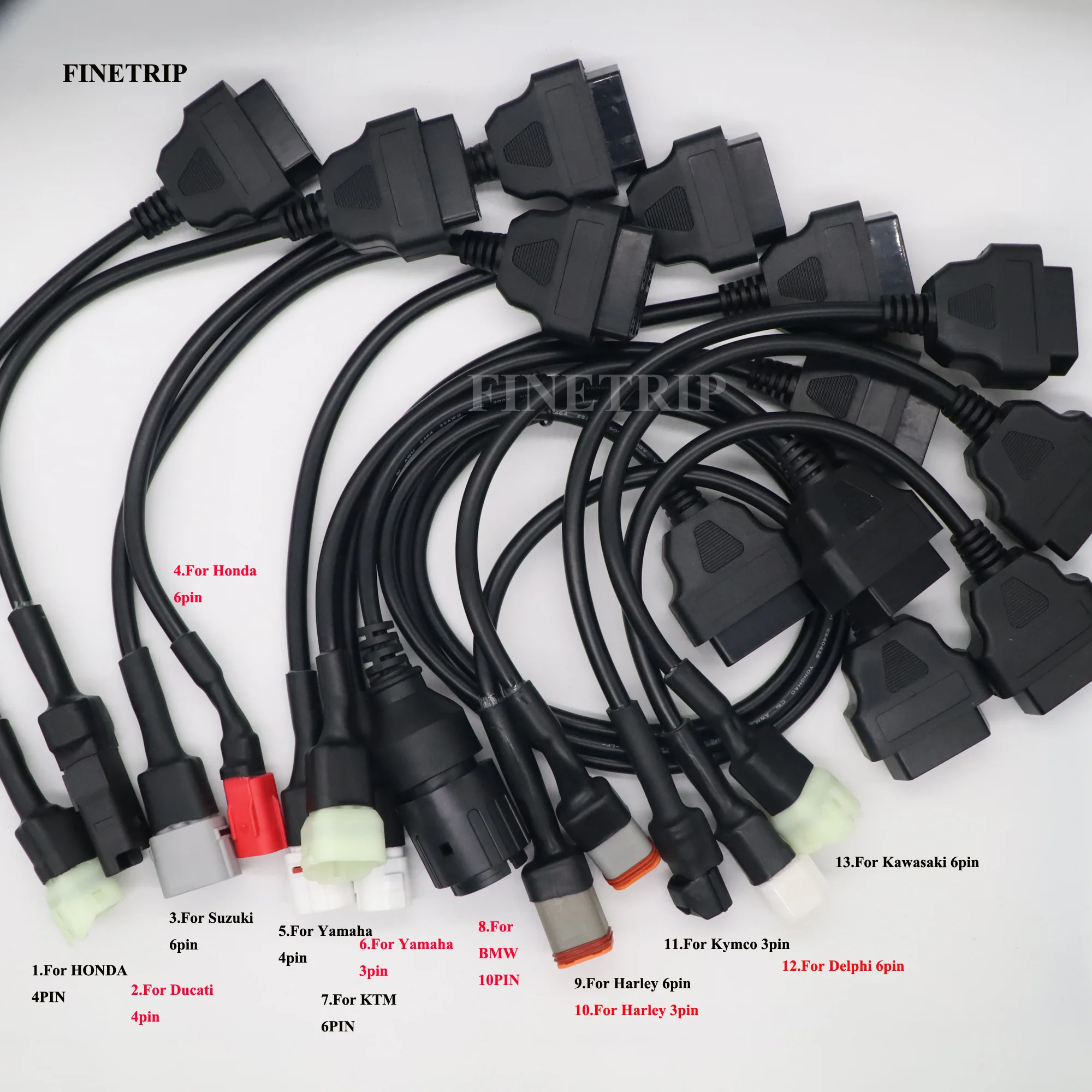 Разъем OBD2 для мотоцикла YAMAHA 3pin 4pin HONDA 4Pin KTM 6pin Moto Ducati OBD Удлинительный кабель -