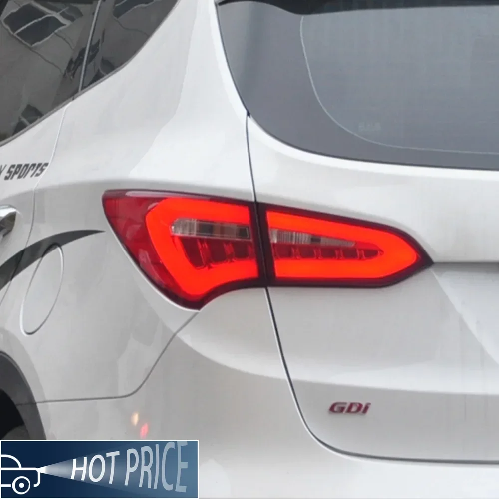 Фото Для Hyundai Santafe ix45 2014-2018 светодиодные задние фонари автомобиля в сборе, обновление, мигающий задний фонарь, аксессуары Plug and Play №2