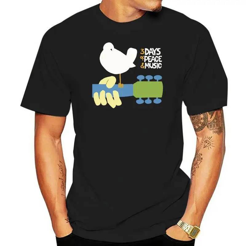 

Woodstock, 3 дня мира и музыки, не выцветает, Woodstock, черная футболка S-6Xl, сделанная на заказ футболка