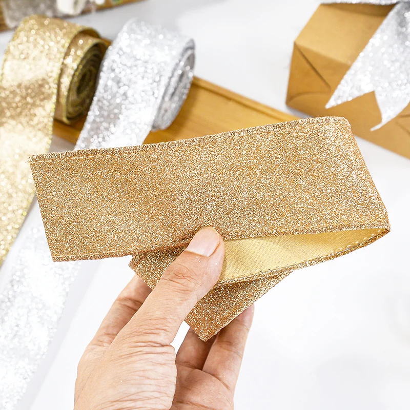 5 м/рулон блестящая рождественская лента натуральный джутовый рулон мешковины