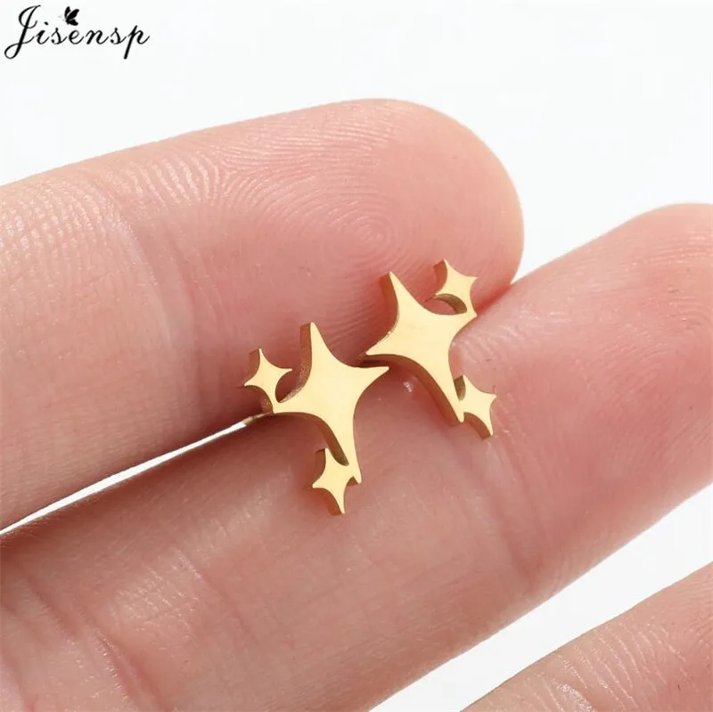 2022  Stainless Steel Earrings Geometric Women Men Minimalist Footprints Music Boots Earings YES NO Ear Studs Piercing Jewelry images - 6