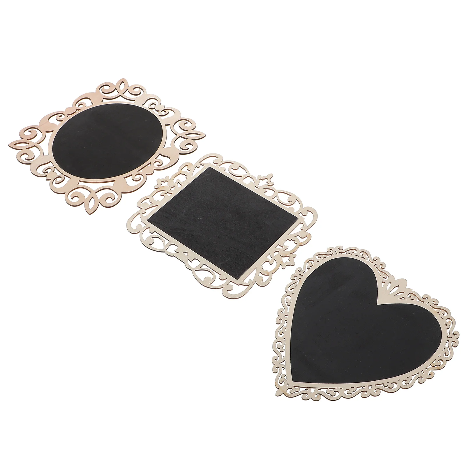 

3pcs Wooden Chalkboards Creative Shape Hanging Message Board Ornaments
