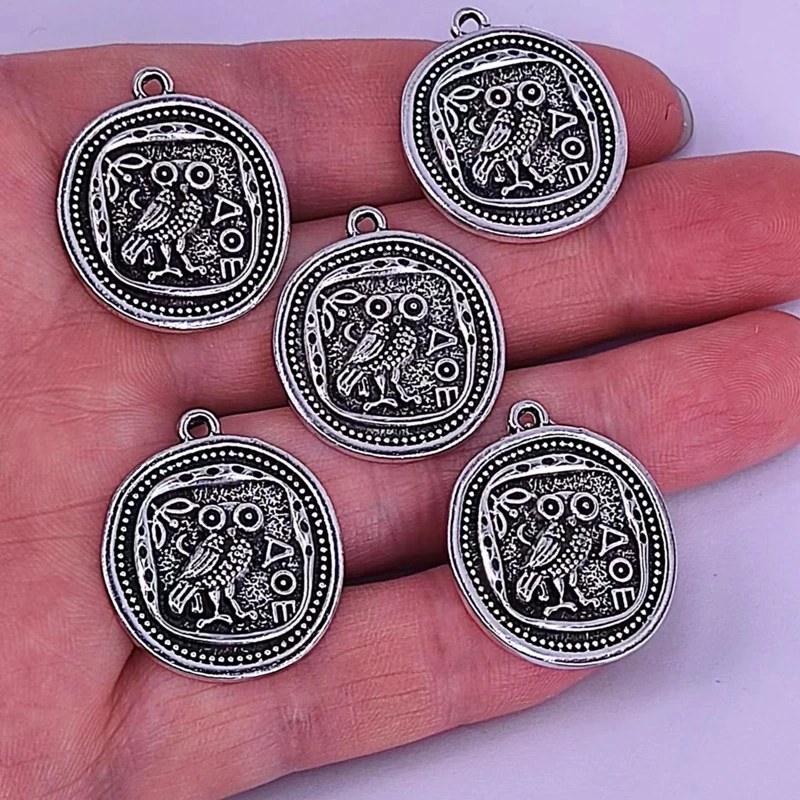 

50pcs new Zinc alloy Vintage Owl Man Women Greek Pendant charm Retro-Roman Jewelry charms for women DIY Accessories
