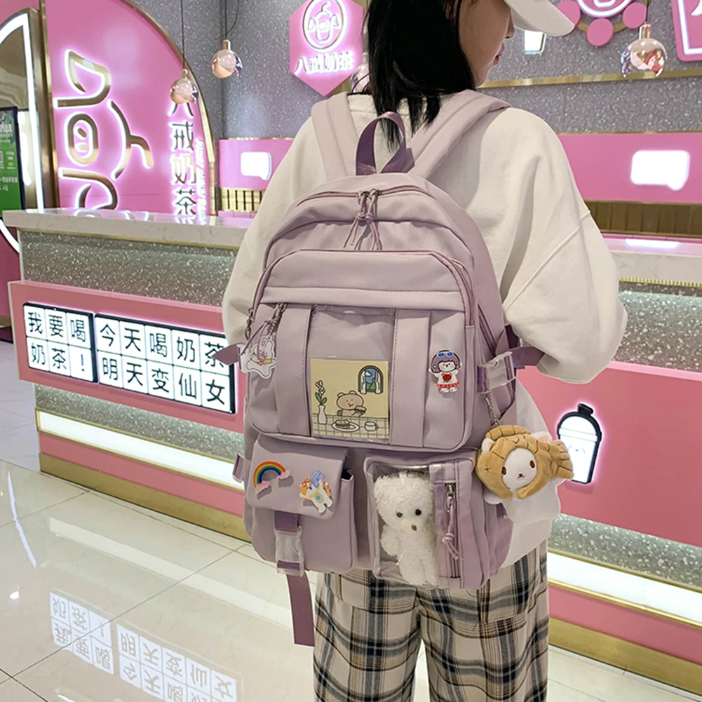 Рюкзак в стиле преппи для женщин, вместительный рюкзак, новинка 2021, студенческий дорожный рюкзак, многофункциональная школьная сумка для де...