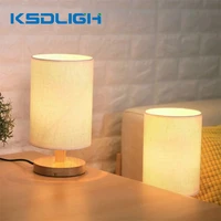 3w dimmable led japanese wooden desk lamp with switch nordic wood desk lamp usb powered korean fabric night light bedroom decor