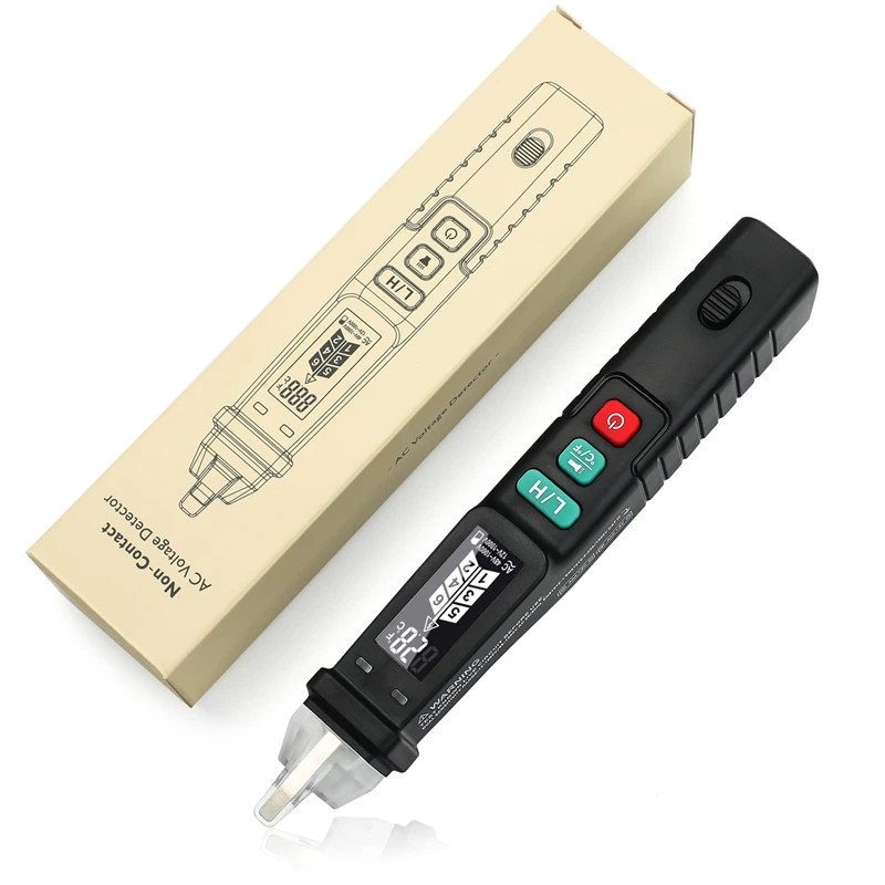 

1 PCS 12V/48V-1000V Black W/ LCD Display Dual Range AC Voltage Detector Electrical Tester Pen