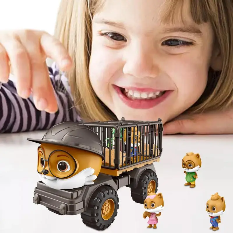 

Construction Truck Toys Squirrel Shape Engineering Carrier Truck Portable Squirrel Toys Multifunctional For Nursery Kindergarten