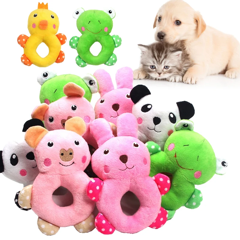 Dog Toy Plush Pet Plush Chew Toy Cartoon Panda Frog Rabbit Puppy Teddy Chihuahua Puppy Cat Interactive Toy Peet Supplies