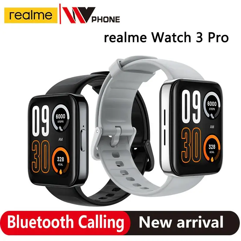 

Jam Tangan Realme Versi Global 3 Pro Pintar Denyut Jantung SpO2 1,78 дюйма 4,52 см тампилан GPS 345 мАч батарея