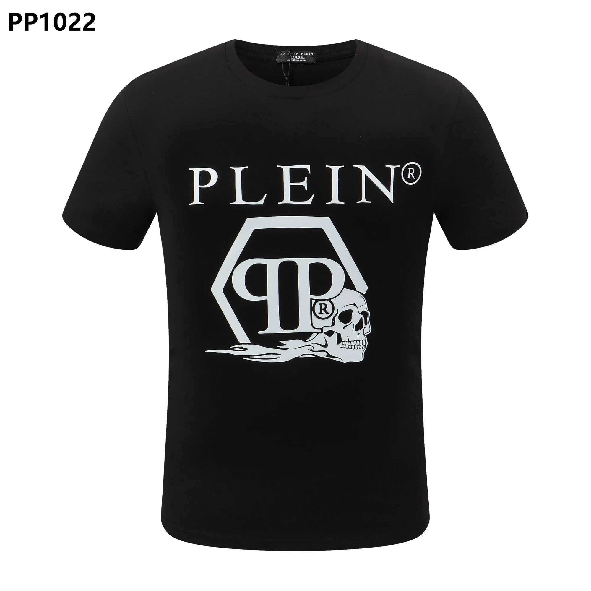 

Philipp Purin Summer Men's T-Shirt Personality Domineering PP Letter Printing Business Cotton Simple Short Sleeve Men's Clothing