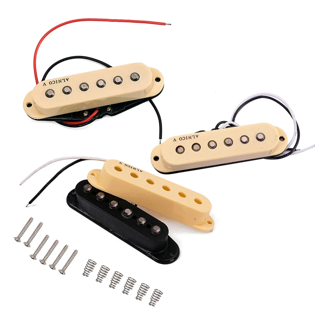 

3Pcs ABS Sound Pickup Professional Portable Single Coil Pick-up Electric Guitar Part Accessories with Screws Springs