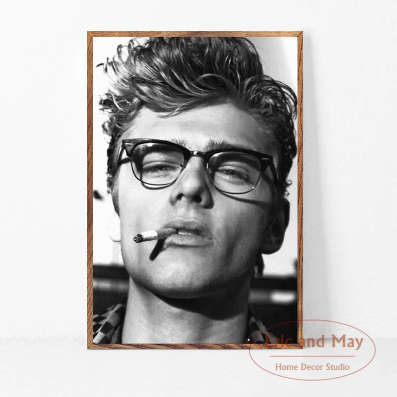 

Jame Dean Smoke Cigarettes Movie Star Art Painting Vintage Canvas Poster Wall Home Decor