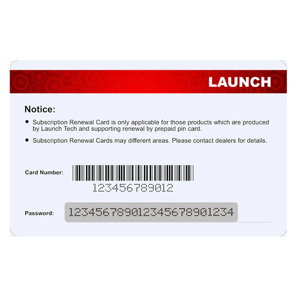 LAUNCH Pin Card Оновление 1-летнего программного обеспечения для X-431 CRP919ECRP919E BT PRO ELITECRP919 EV (art.: 3920d075bb167) - 3920d075bb167