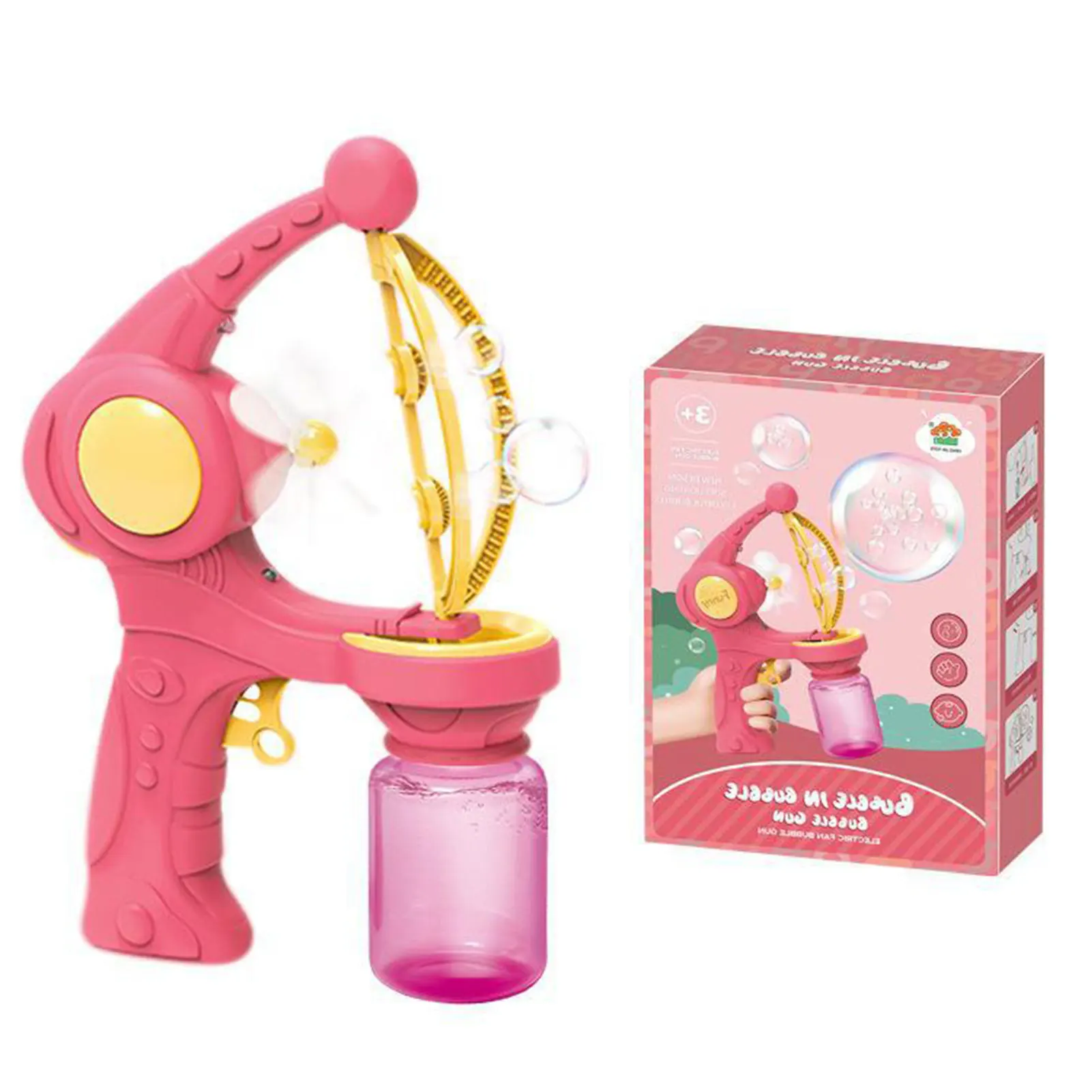 

Porous Fan Bubble Machine Automatic Bubble Maker Toy 360-Degree Leak-Proof Design Bubble Maker Summer Indoor Outdoor Wedding