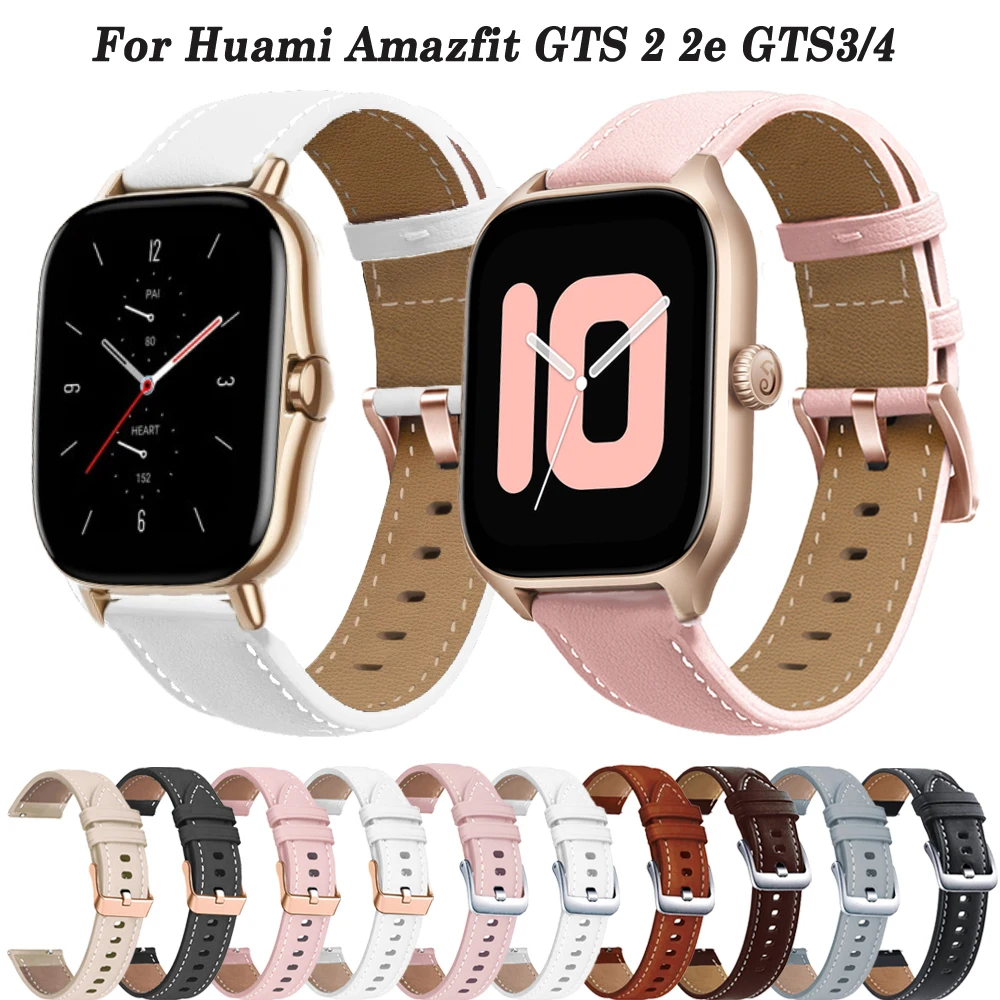 

For Xiaomi Amazfit GTS 2 4 Mini Smartwatch Band 20mm Strap For Huami Amazfit GTS 3 Bip S U GTS4 GTR 42mm Strap Leather Bracelet