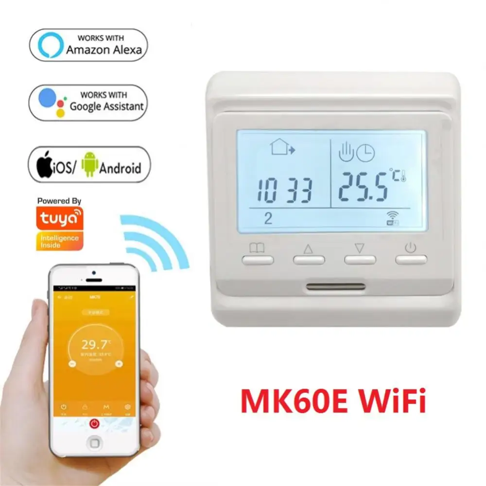 

Smart Home Graffiti Room Thermostat With LED Screen Supports Alexa Voice Control Works With Google Assistant And Amazon Alexa