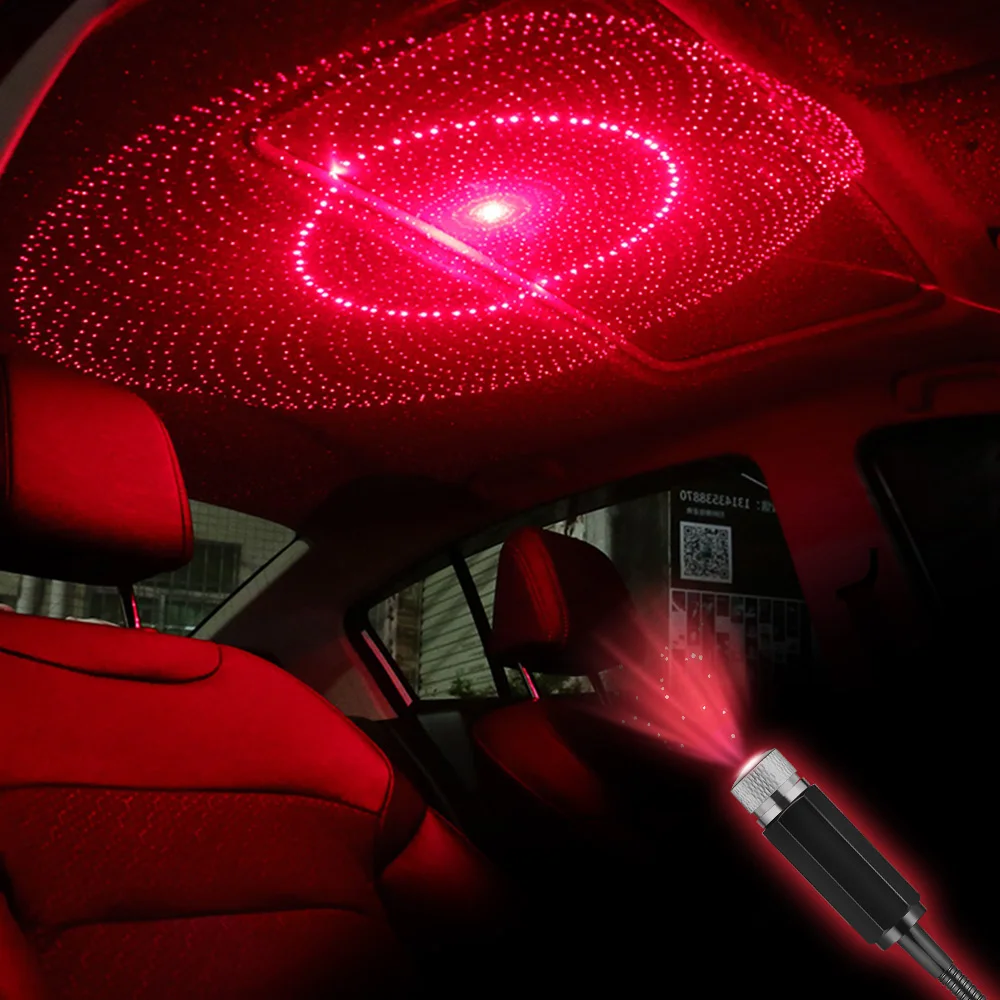 

Car Roof Star Light Interior LED Starry Laser Atmosphere Ambient Projector USB Auto Decoration Night Home Decor Galaxy Lights