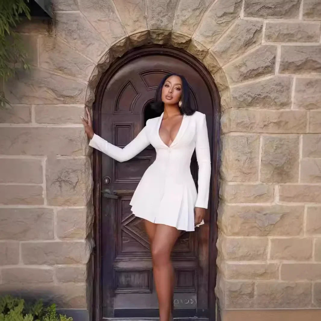 Женское осеннее платье-блейзер Mingmingxi Новое поступление 2024 офисное женское