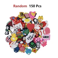 random 150 pcs pvc shoe charms for croc clog sandals decoration boys girls kids teens holiday and party favors gifts