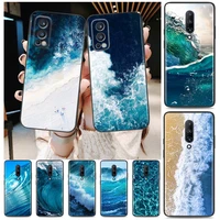 blue sea waves for oneplus 9 9r nord ce 2 n10 n100 8t 7t 6t 5t 8 7 6 pro plus 5g silicone phone case cover