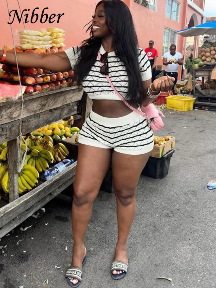 Женский спортивный костюм Nibber в полоску комплект из 2 предметов повседневный