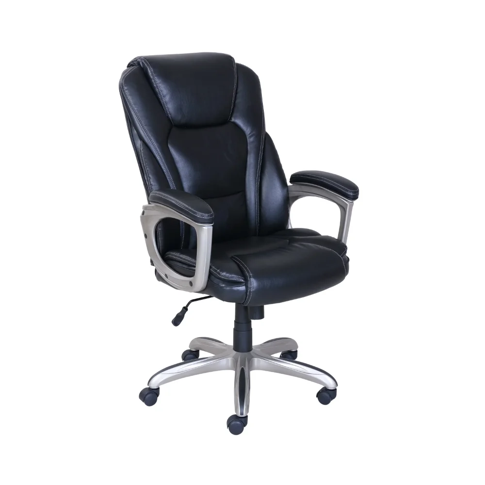 

Heavy-Duty Bonded Leather Commercial Office Chair with Memory Foam, 350 Lb Capacity, Lift Swivel Chair Conference Staff Chair