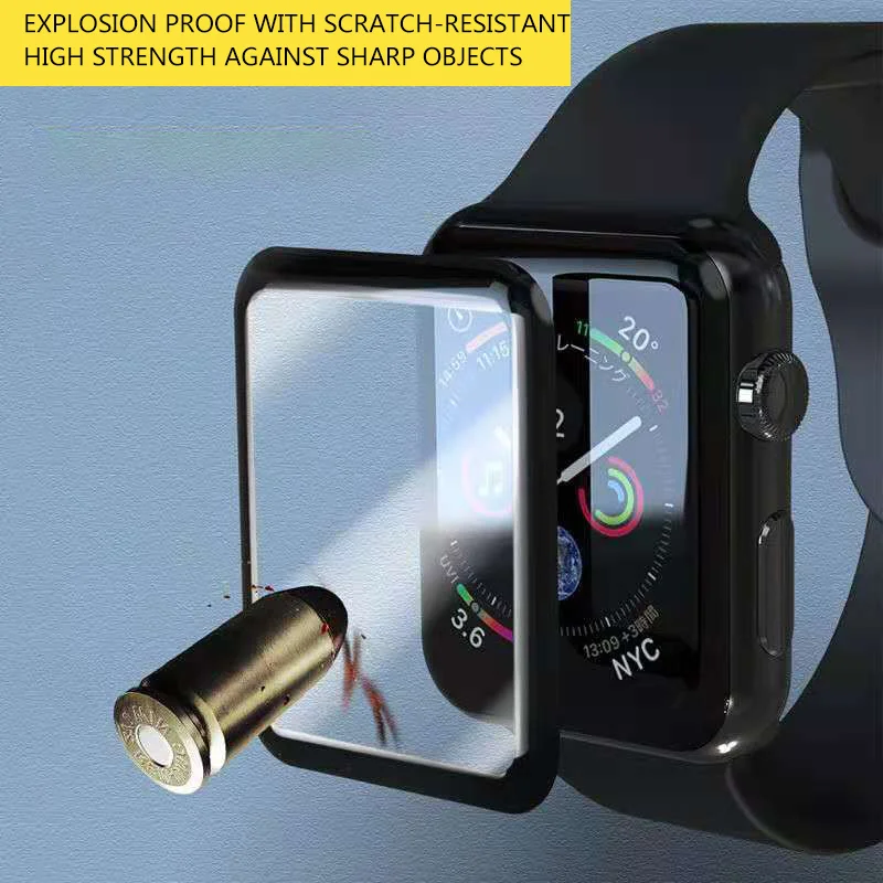waterproof screen protector for apple watch 5 4 3 38MM 40MM 44MM 42MM (Not Tempered Soft glass) film for Iwatch 4/5/6/SE