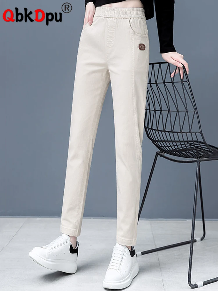 

Брюки-султанки женские прямые, повседневные узкие штаны с высоким воротом, модные спортивные брюки-карандаш в Корейском стиле, весна-лето