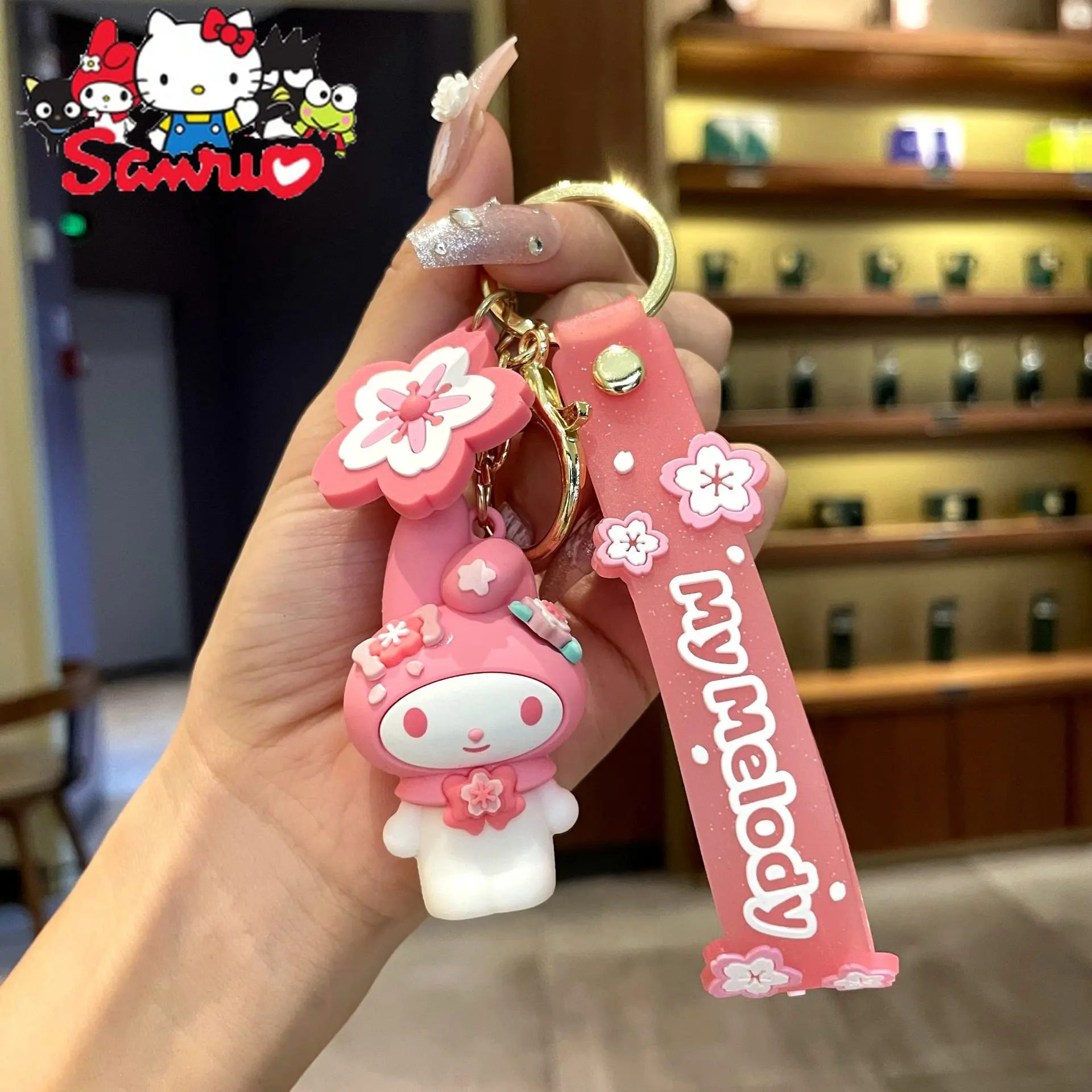 Брелок для ключей MINISO Melody Kuromi Hello Kitty Cinnamoroll Sakura