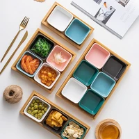 nordic ceramic square snack bowl assortment household division plate snack plate hot pot sauce plate fruit plate plate