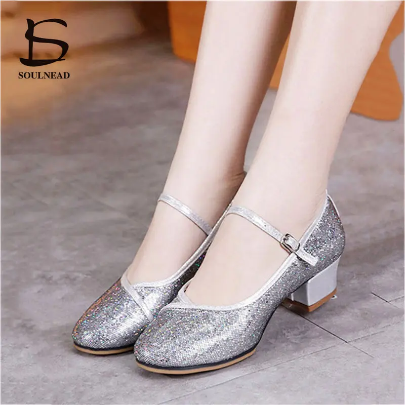 Jazz Dance Shoes For Women Latin Tango Dancing Shoes Ladies Flat Shoes Hip Hop Low Heel Modern Rubber Sole Salsa Female Sneskers