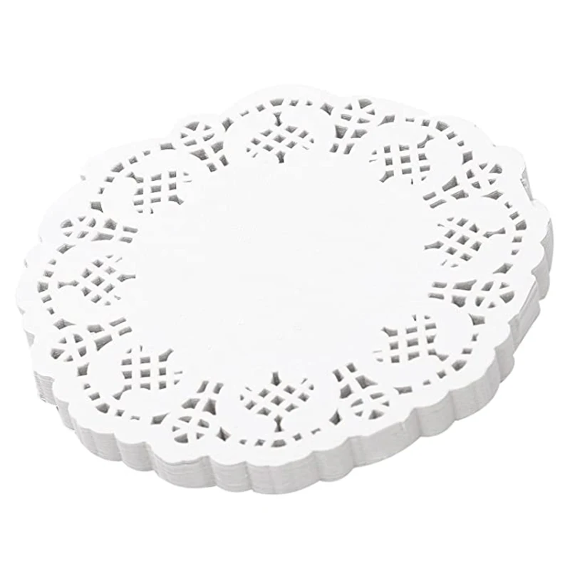 

New Lace Doilies Paper 100 Pcs,4.5 Inch Decorative Round Placemats,Liners For Cake,Desserts Baked Treat Tableware Display