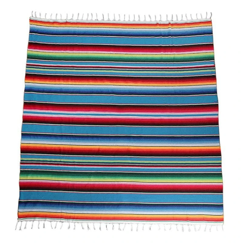 

Mexican Blanket Tablecloth for Mexican Party Wedding Decorations,Square Cotton Table Cloth Colorful Mexican Table Cover