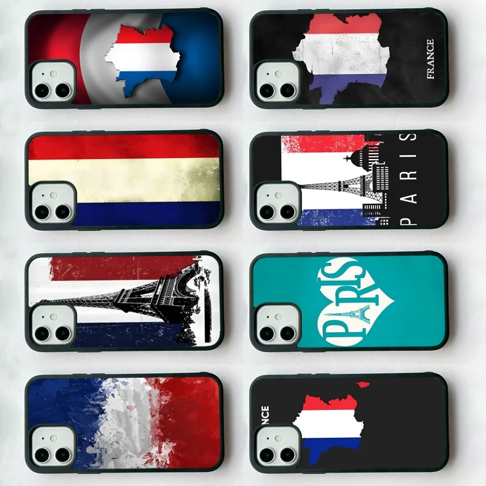 

France Flag Phone Case Silicone PC+TPU Case For iPhone 14 11 12 13 Pro Max 8 7 6 Plus X XR Hard Fundas