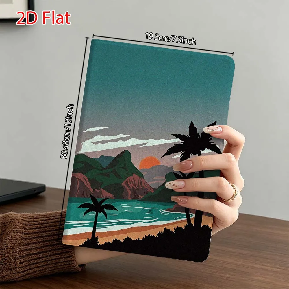 Фото Чехол Sea Breeze Coconut Tree для Samsung Galaxy Tab A7 A8 A9 A11 S6 S7 S8 S9 S10 S11 FE Plus, складной, с функцией автоматического сна/пробуждения для планшета №4