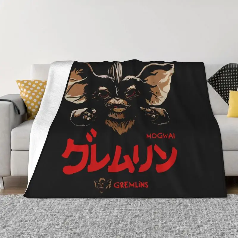 

Gremlins Blanket Warm Fleece Soft Flannel Gizmo 80s Movie Mogwai Monster Retro Sci Fi Throw Blankets for Bed Sofa Office Spring