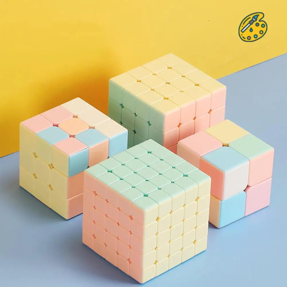 

Magic Cube Cute Color Stickerless Magic Cube 5x5x5/4x4x4/3x3x3/2x2x2 Cubing Classroom Macaron Speed Cube toy Board Game XMAS Toy