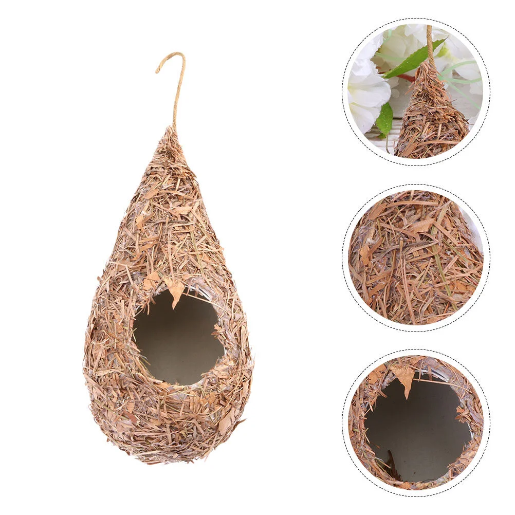

Bird Nest House Kit Bird Cage Cage Birds Hummingbird Cages Straw Hanging Accessories Large Kit Playset