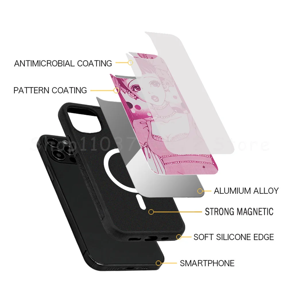 Anime Paradise Kiss Miwako Phone Case Strong Magnetic For IPhone 16 15 14 13 Pro Max 11 12 Mini Alex Mirror Magsafe Wireles