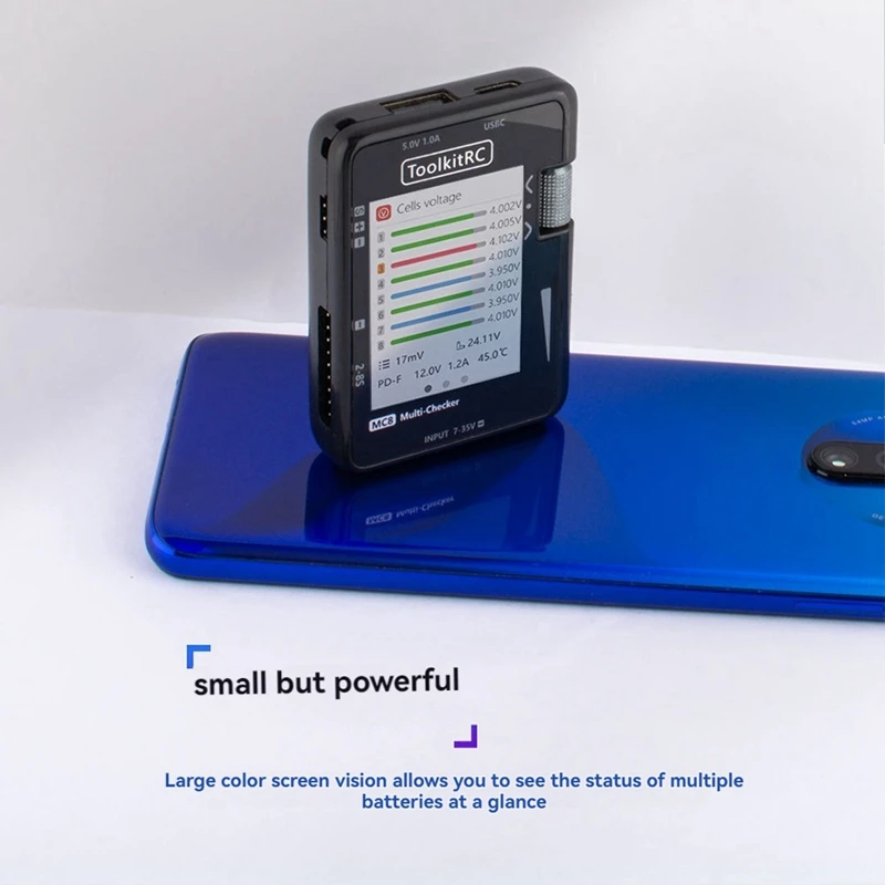 Toolkitrc MC8 устройство проверки батареи ЖК-дисплей цифровой прибор для емкости