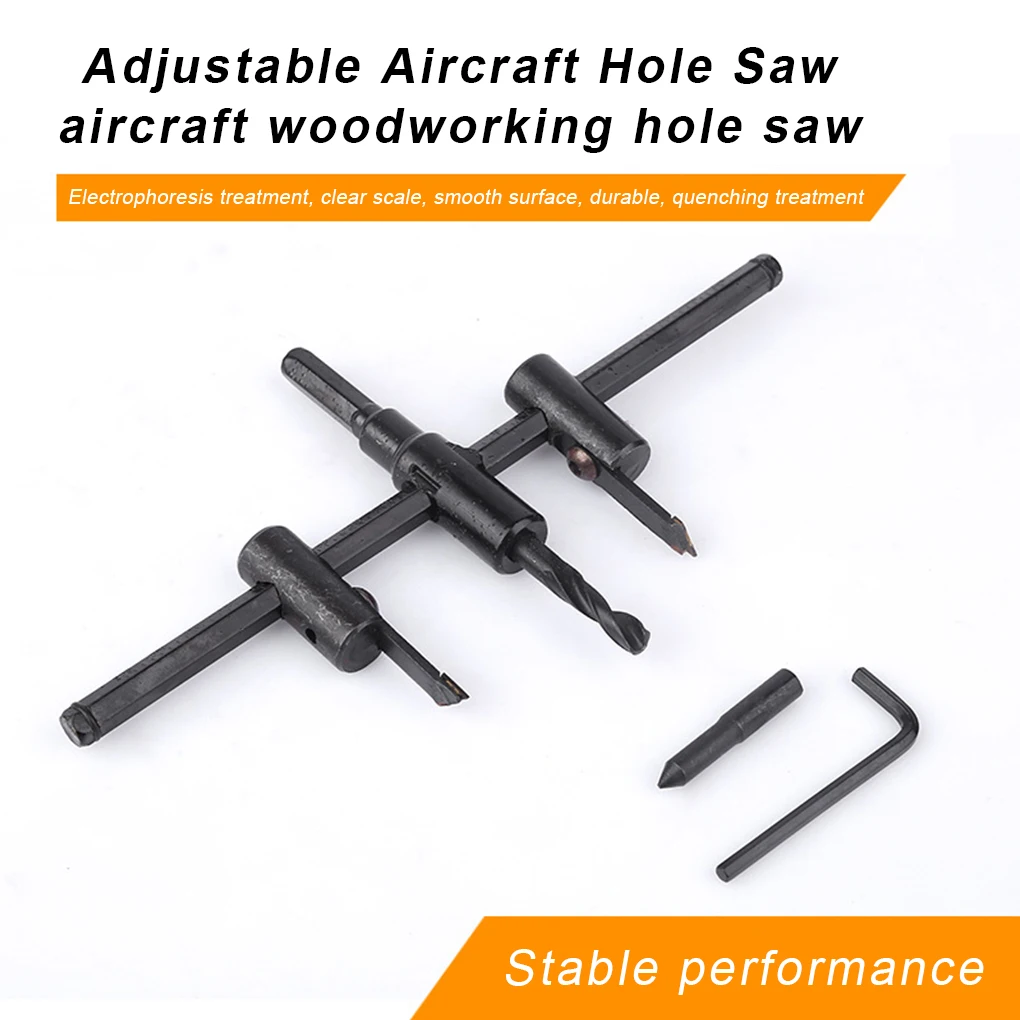 

Cutter Circle Hole Adjustable Aircraft Type Driller Round Saw Easy to Use Tool Self-Assembly Handmade Workshop 30-200