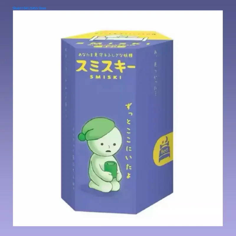 Smiski серебристая зелёная фигурка для подарка-сюрприза