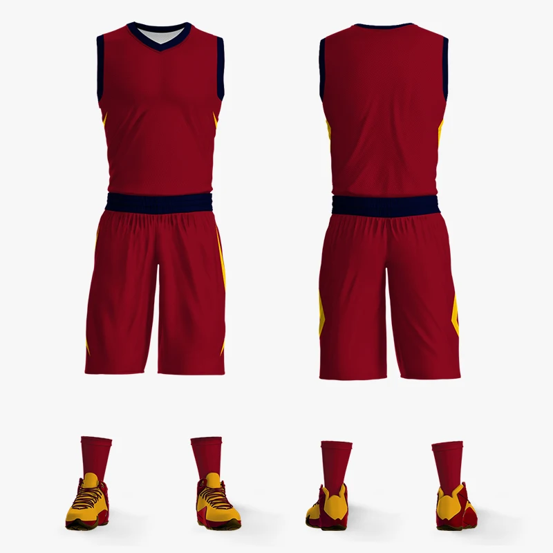 2023 New Style Men Youth Basketball Clothing Customized Quick Drying Breathable University Team Shirt Set Sleeveless Top